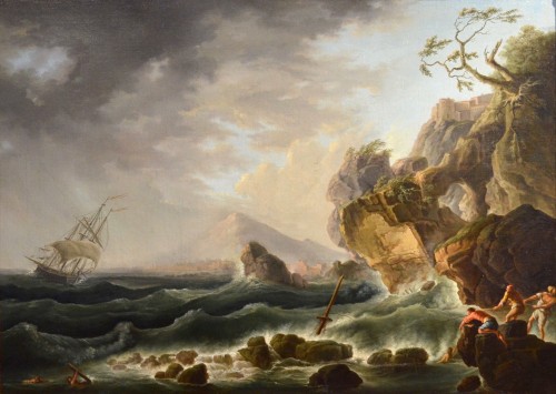 Louis XVI - Côte dans la tempête - Atelier de Claude Joseph Vernet (1714 - 1789)